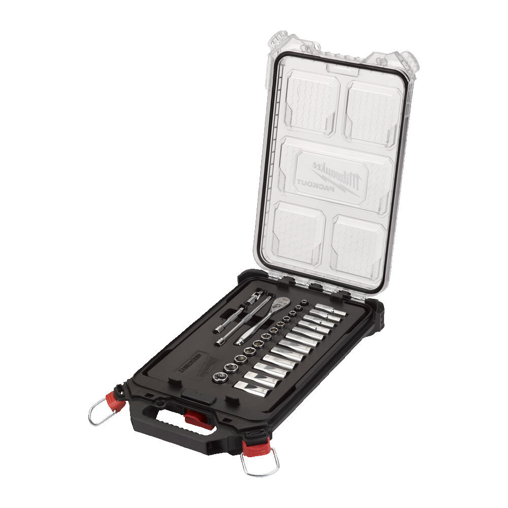 Milwaukee Packout 28pce 1/4" Ratchet & Socket Set Metal Fabrication Supplies