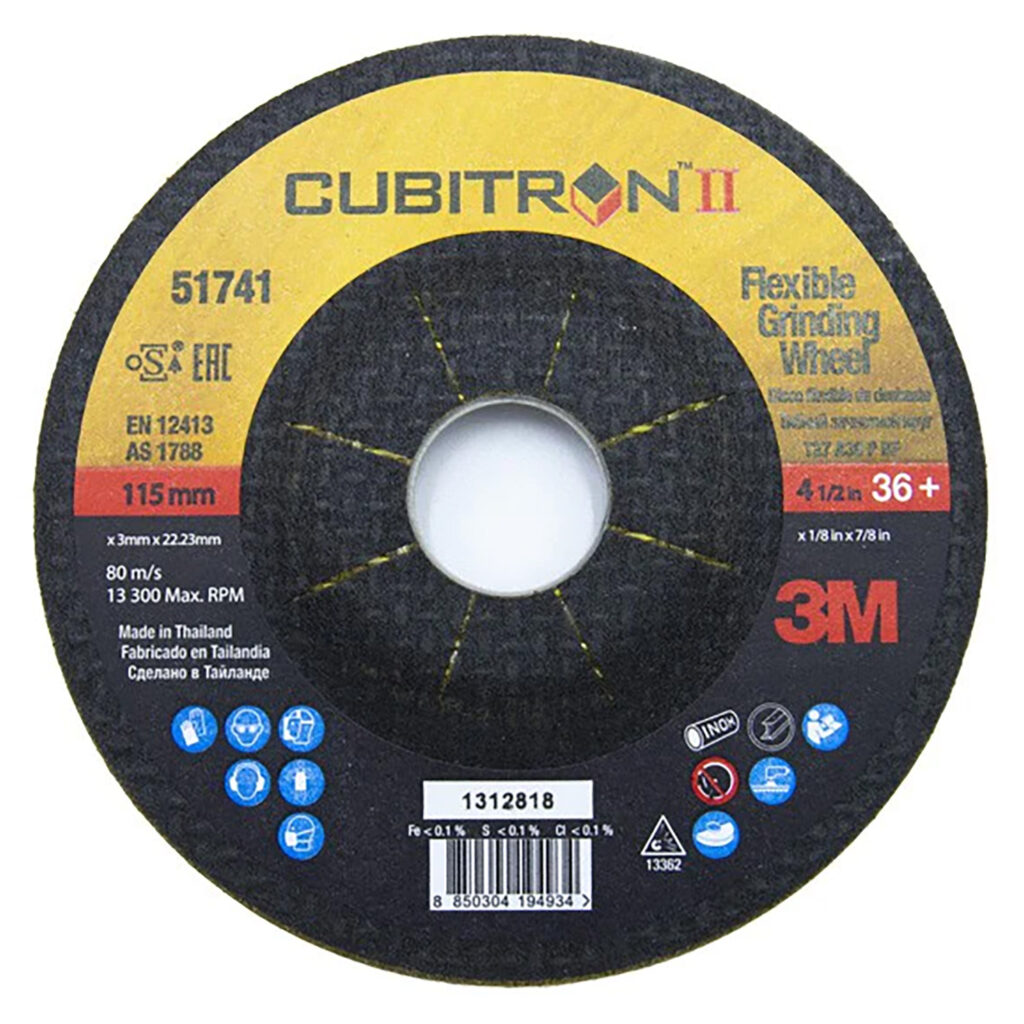 3M™ Cubitron™ II 115mm Flexible Grinding Wheels 36 Grit Metal