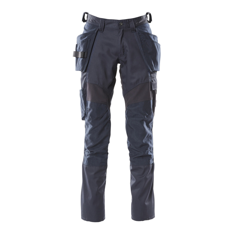 Navy stretch shop work trousers