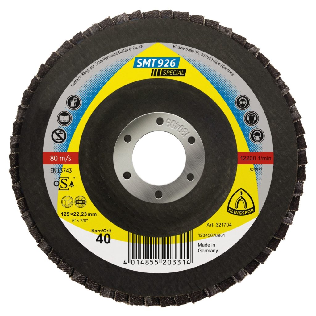 Klingspor SMT926 Abrasive Mop Discs for Inox & Mild Steel Metal